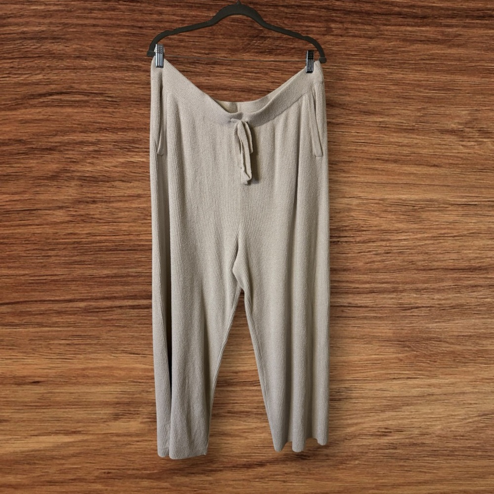 Barefoot Dreams CozyChic Ultra Lite Ribbed Ankle Pants NWOT 1X Almond